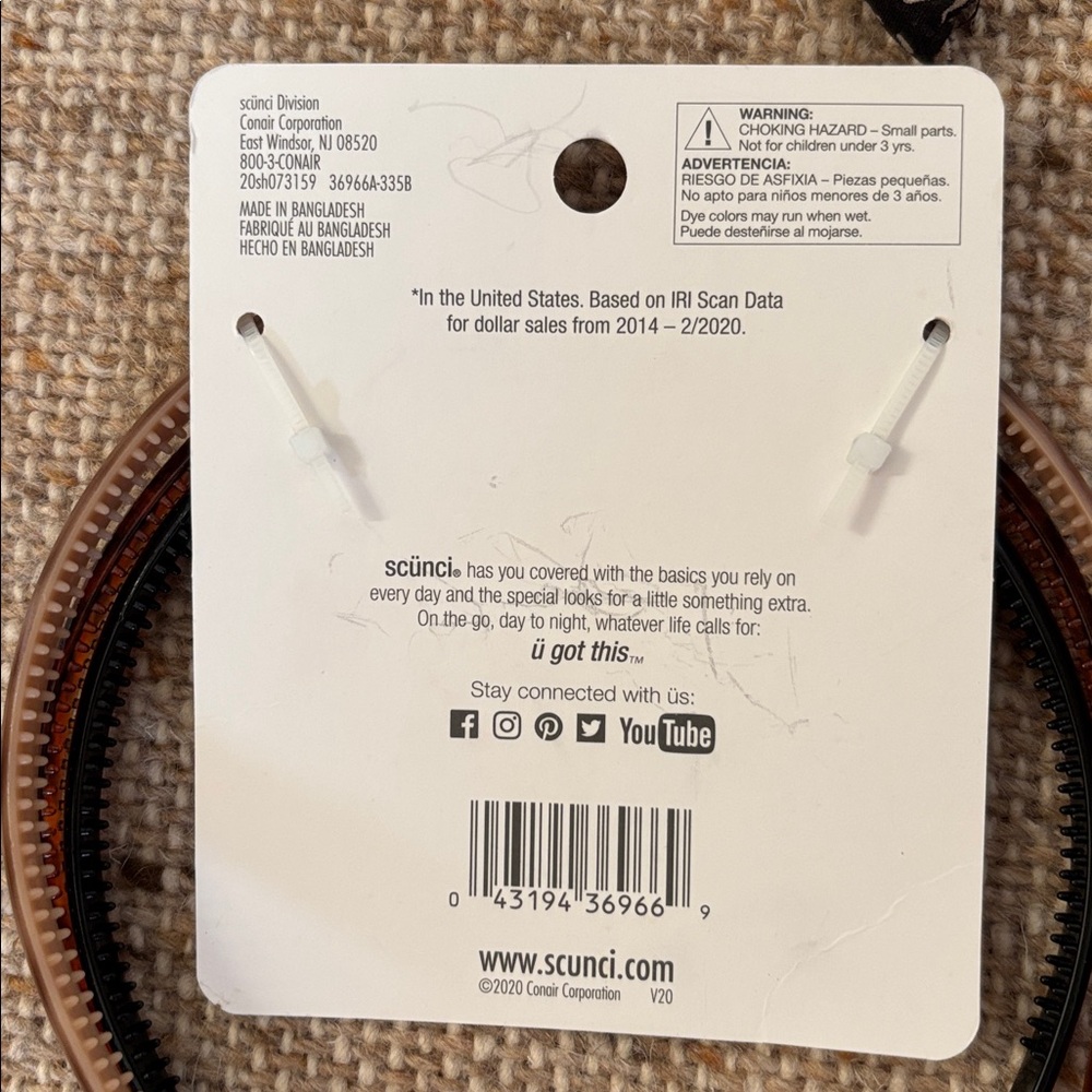 Scunci Headbands COLLECTION NWT & black white fabric covered Headband total of 4 - Picture 2 of 4